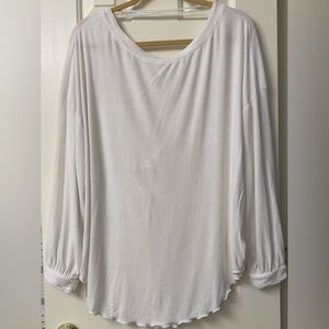 Free People Shimmy Shake Open Back Women's White Long Sleeve Top Size Small